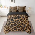 thumbnail image 2 of Homewish Animal Leopard Print 7pcs Bedding Comforter Set for Teens Boys Girls,Woodland Wildlife Queen Bedding Sets Super Cozy,Black Brown Queen Sheet Sets,Lightweight Room Decor,Reversible, 2 of 8