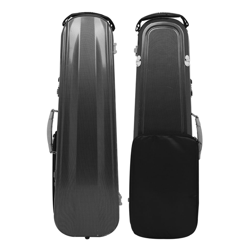 WINDLAND Violin Hard Case Adjustable Size Carbon Fiber Texture with Accessory Pocket