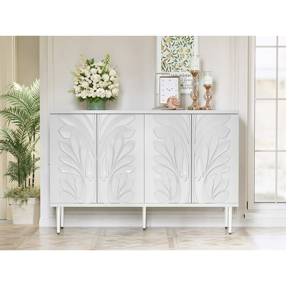 47.2"W Modern Sideboard Buffet Cabinet with Storage, Credenzas for Kitchen, Living Room, White