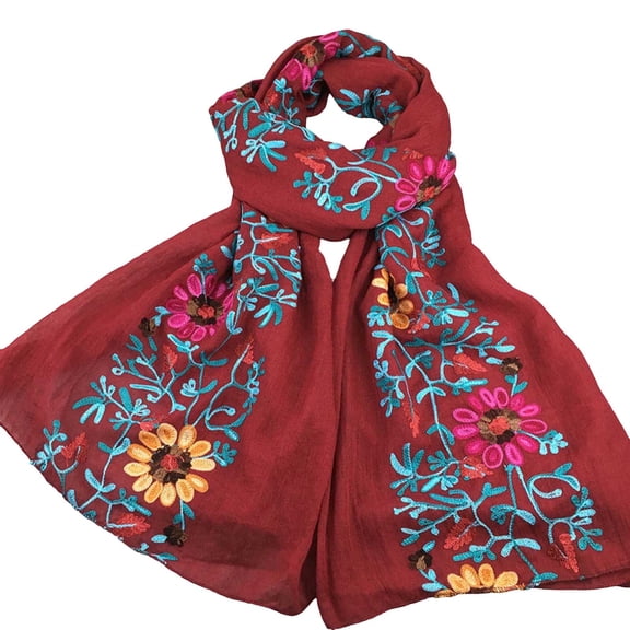 Jamicy Lightweight Scarves for Women Floral Cotton Scarf for Women Fashion Shawl Wraps Thin Fall Winter Neck Scarves