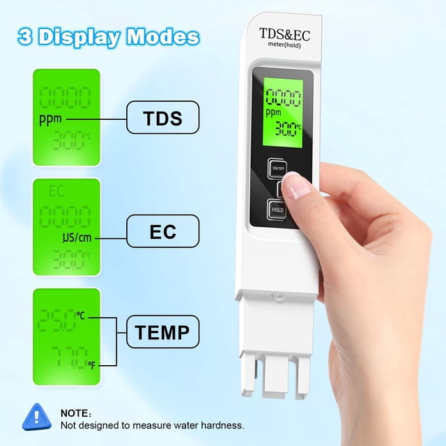 Measuring Tools 4 In 1 TDS Meter with Temperature Celsius Digital Water Tester for Drinking Tap Well Swimming Pool Hydroponics Aquarium