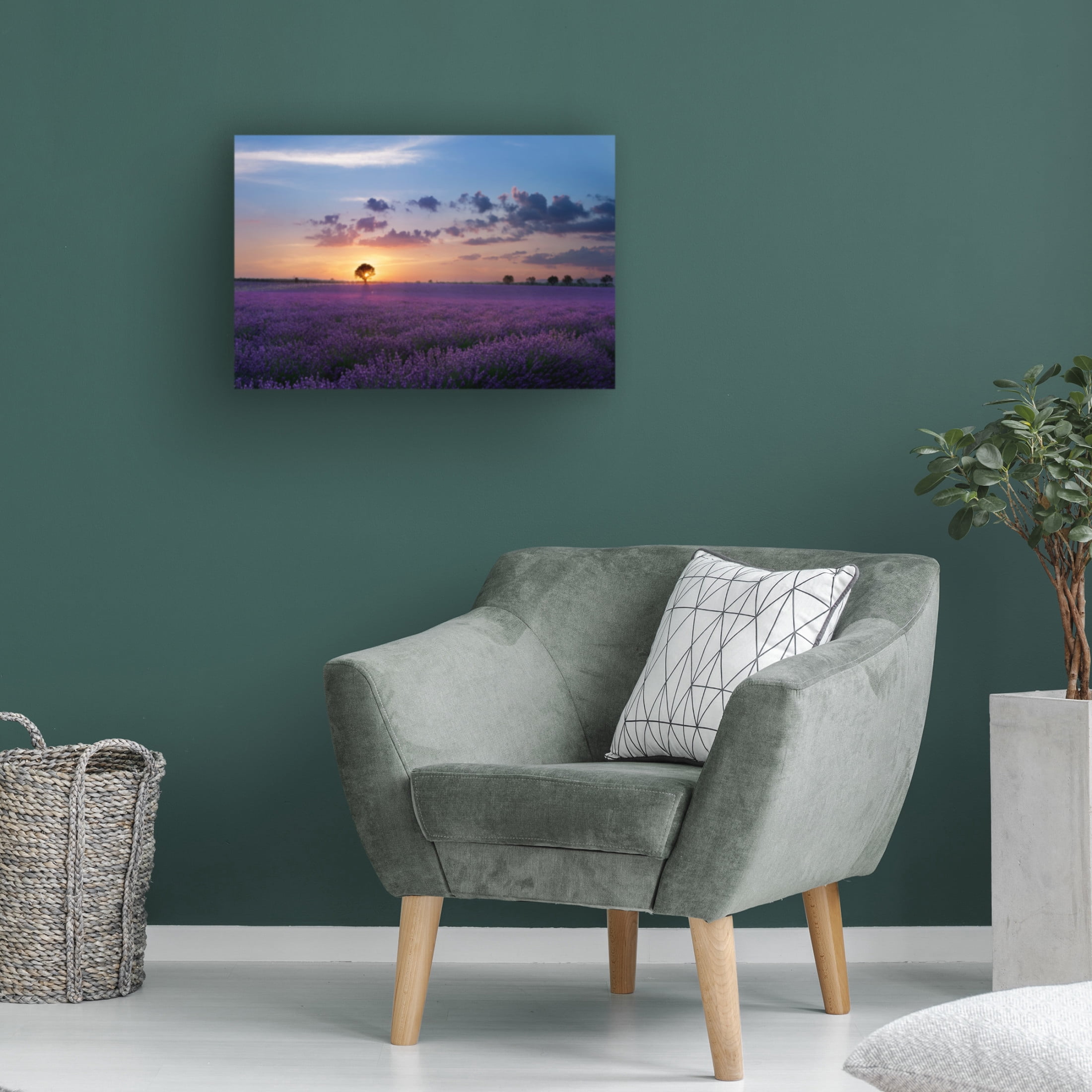Canvas Wall Art - Paolo Bugnone 'Lonely Tree In Valensole' Wall Art for Living Room, Bedroom, or Office Décor by Trademark Fine Art - 47 x 30 Inches