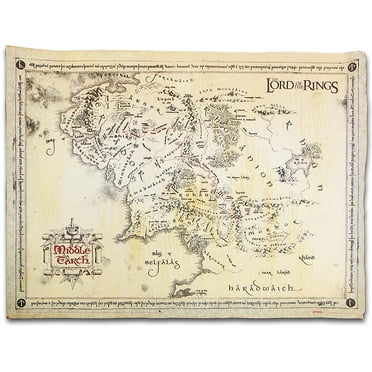The Lord Of The Rings - Vintage Parchment Poster - Middle Earth Map (26" X 18")