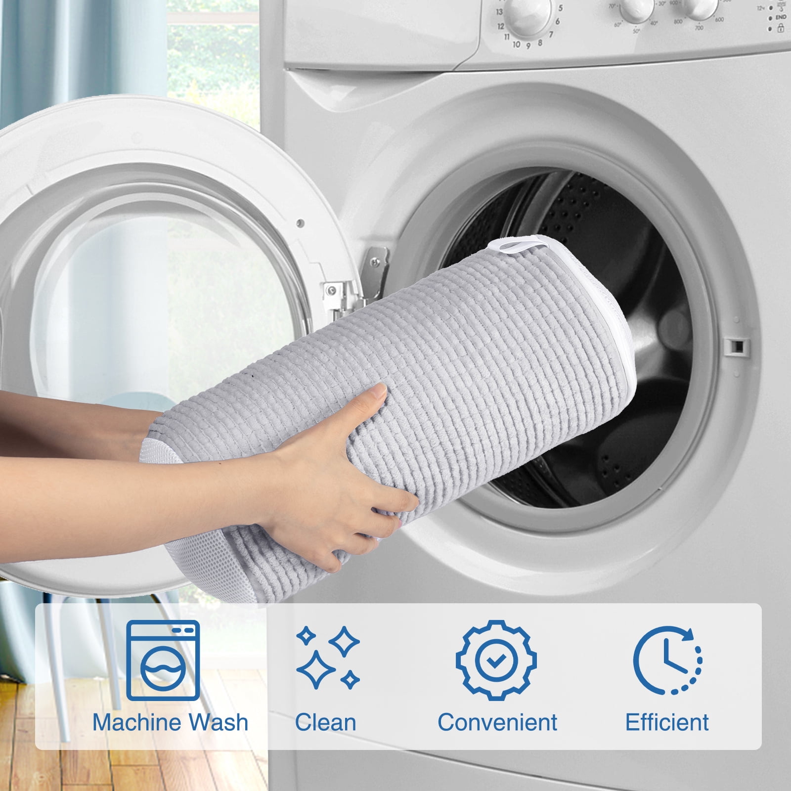 Avoalre Shoe Washing Bag, Fluffy Fibers 360° All-Around Cleaning Shoe Laundry Bag, Top Hidden Zipper, Durable & Reusable for All Shoe Types