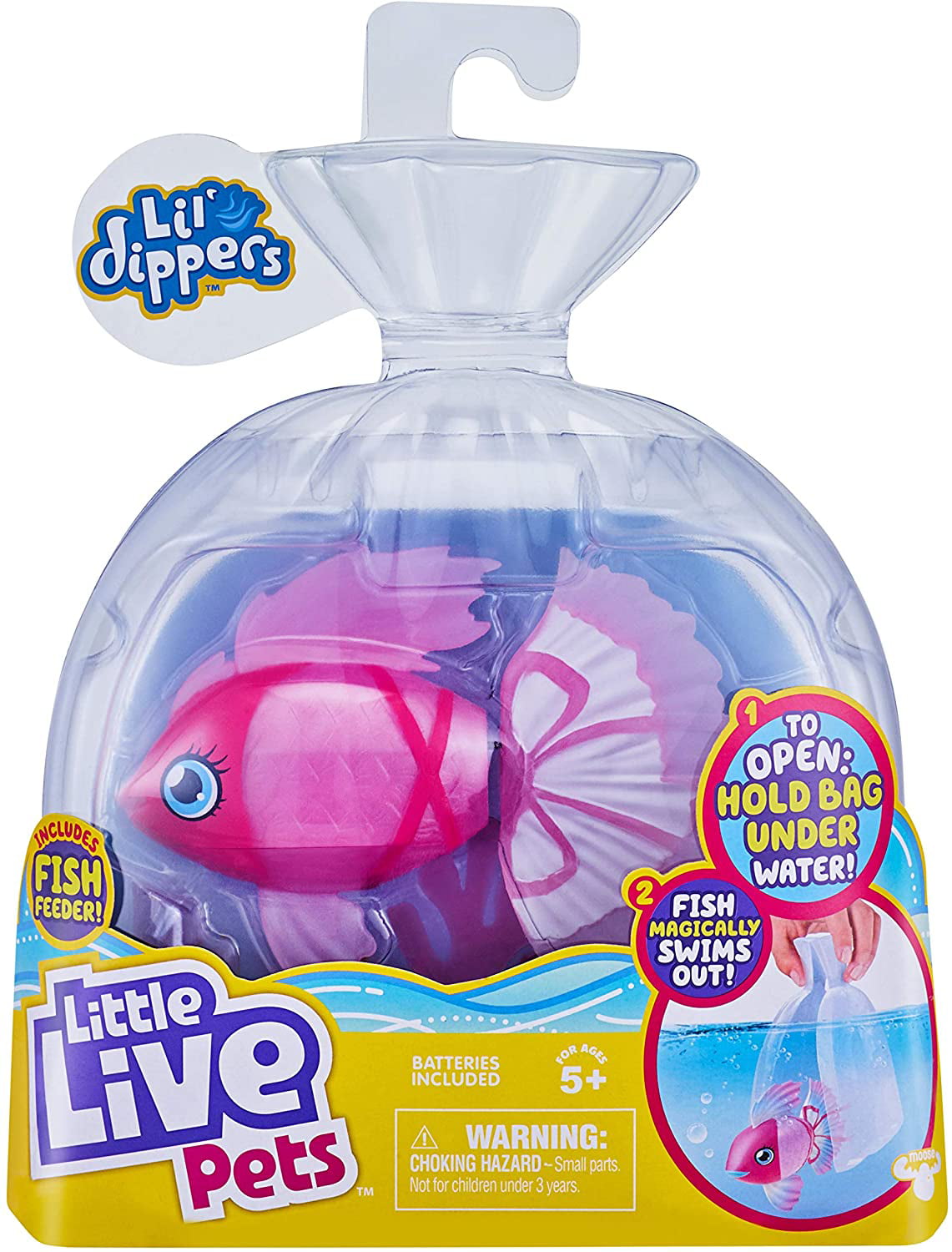 Little Live Pets Lil Dippers Furtail Fish & Feeder 2019 Moose for sale online 