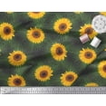 thumbnail image 2 of Soimoi Modal Satin Fabric Leaves & Sunflower Floral Print Fabric by The Yard 42 Inch Wide, 2 of 3