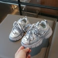 thumbnail image 4 of huajiao Toddler Kids Chunky Sneakers Fashion Platform White Leather Casual Dad Shoes Comfortable Wedge Walking Sport Sneakers, 4 of 8