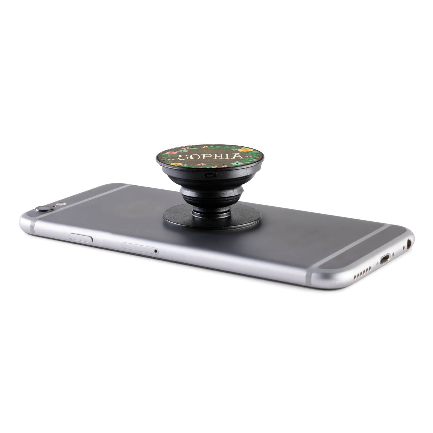 Floral Name Personalized Cell Phone Grip