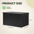 thumbnail image 3 of Dextrus 150 Gallon Double-Wall Deck Box, Black Waterproof Lockable Resin Storage Box, Heavy-Duty XL Patio Organizer, Multi-Use as Extra Seating for Cushions, Garden Tools & Pool Essentials, 3 of 6