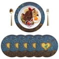 thumbnail image 5 of Ryvnso Heart with Boho Pattern Round Plate Mats Dining Table Placemat Set of 4 for Holiday Decoration, 5 of 7