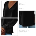 thumbnail image 5 of Blusa De Manga Larga, Camisa Con Cuello En V Manga Con Volantes Color Puro Elegante Para Actividades Al Aire Libre Para El Trabajo De La Vida Diaria ANGGREK  Otros, 5 of 5