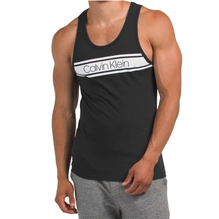 Calvin Klein Men's Vibration Logo Graphic Print Casual Active Tank Top-Black / M