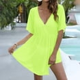 thumbnail image 4 of BOBOGOJP Women Swimsuit Swim Cover Up 2026 Summer Bathing Suit Swimwear Sheer Beach Vacation Outfits Green for Size One Size, 4 of 9