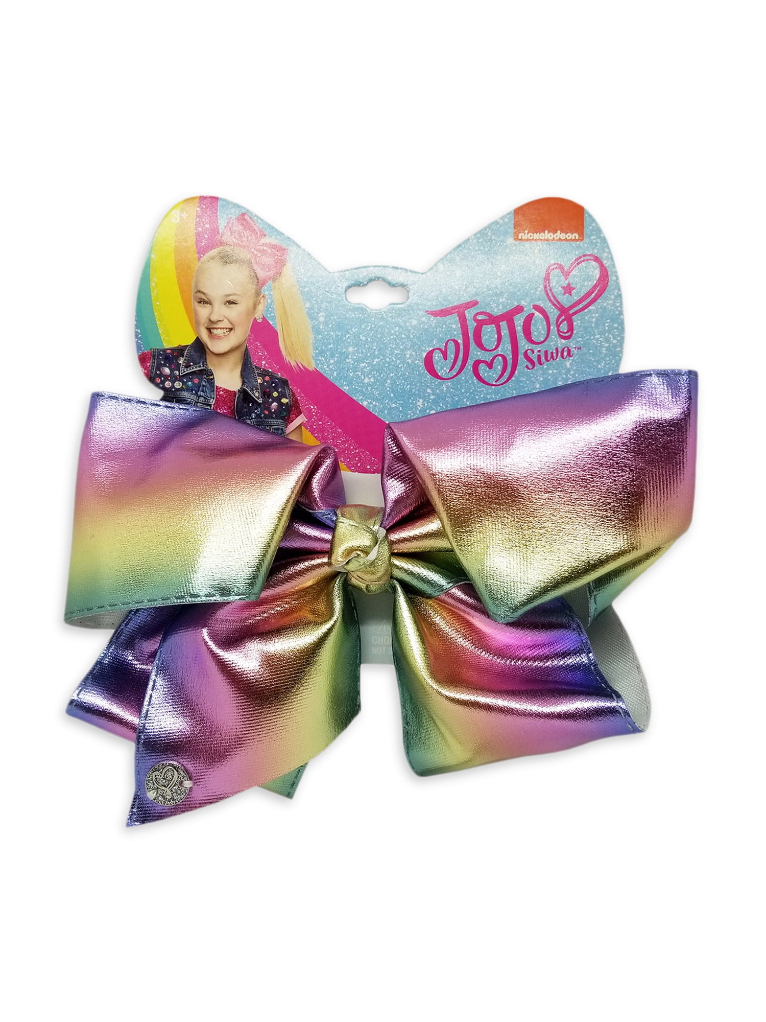 JoJo Siwa Large Cheer Hair Bow (Pastel Rainbow Metallic) - Walmart.com