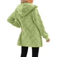 thumbnail image 5 of Baqcunre Full Zip Hoodie Women, Womens Fleece Jacket Open Front Hooded Cardigan Fuzzy Teddy Jacket Warm Winter Coat Jacket Outerwear with Pockets 1 Pc Jacket Green M, 5 of 7