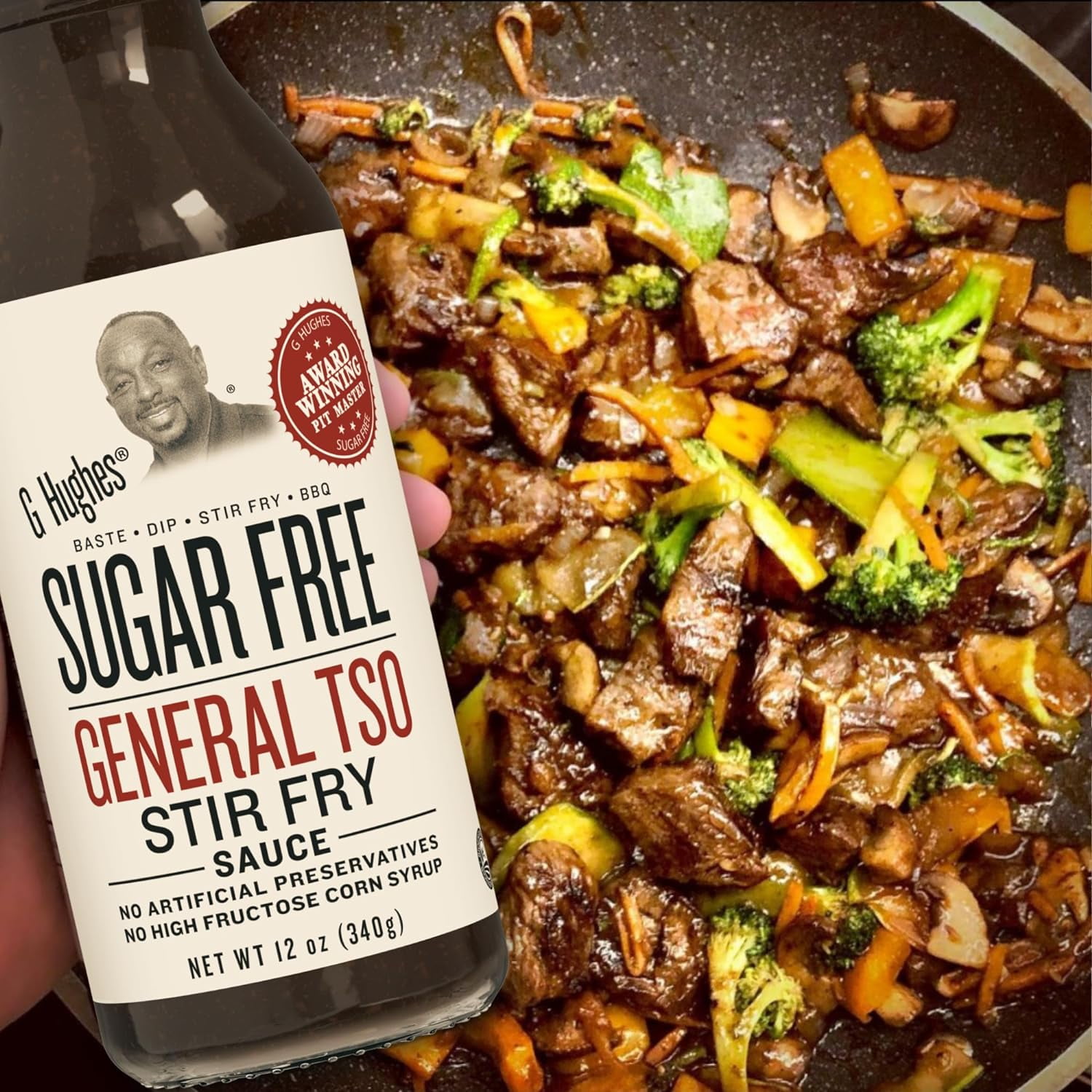Sugar Free, General Tso Sauce - Stir Fry Sauce, Gluten Free, No High Fructose, No Artificial Preservatives - 12 Oz (3-Pack)