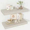 thumbnail image 2 of Floating Shelves  Deep Floating Shelf Wall Mounted  Wall Shelves  Rustic Deep Bookshelf  Extra Deeper &amp; Thicker Display Shelves for Bedroom  Living Room    Set of, 2 of 6