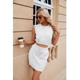 thumbnail image 2 of EASYBRAUS Women Summer Two Piece Outfit Solid Camisole Top Drawstring Skirt Set Casual Vacation Wear, 2 of 8