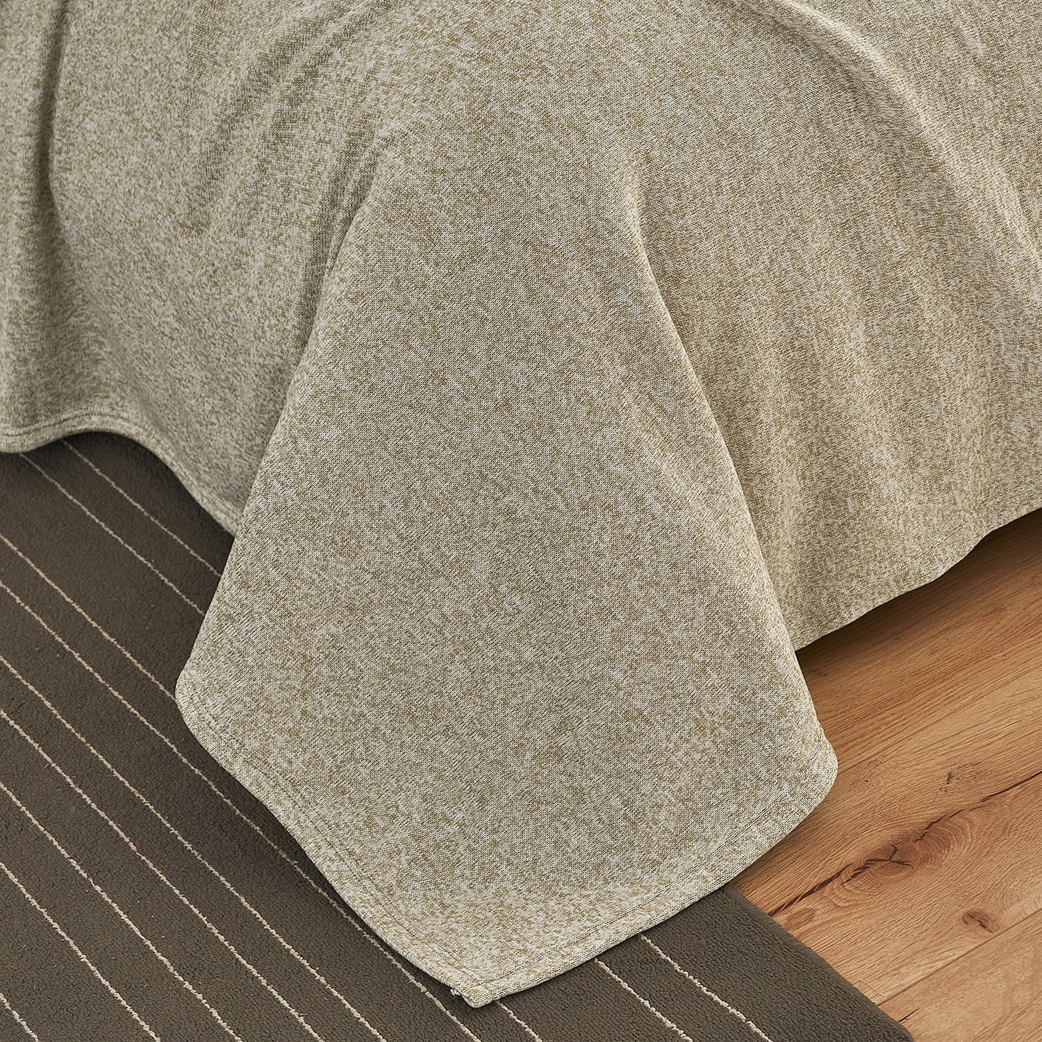 JML Knit Blanket King Size with 2 Shams Lightweight Fuzzy Jersey Blanket, 90"X108", Camel