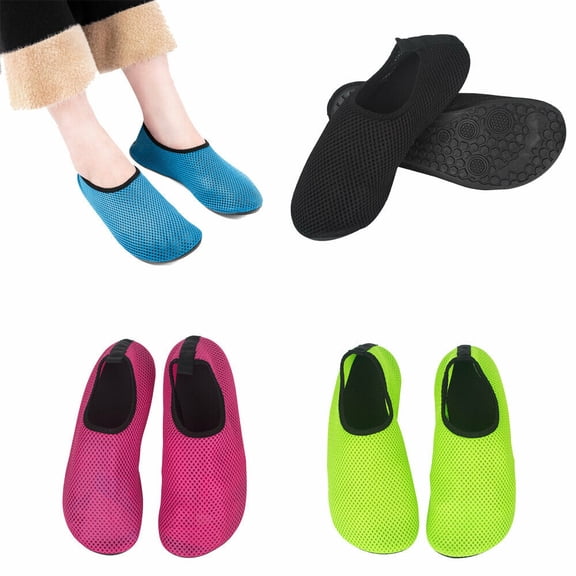 Water Sports Shoes Barefoot Quick-Dry Yoga Socks Slip-on for Men Women, Green