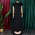 thumbnail image 3 of AURA Women's Off Shoulder Mermaid Maxi Dress Solid Color Pleated High Waist S-XXXL, 3 of 7