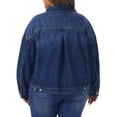 thumbnail image 3 of Agnes Orinda Women's Plus Size Denim Jacket Lapel Long Sleeve Button Washed Casual Jean Jackets with Pocket 2X Dark Blue, 3 of 6
