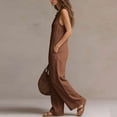 thumbnail image 6 of Edvintorg Rompers for Women Summer V-Neck Sleeveless Casual Dressy Wide Leg Jumpsuits with Pockets Plus Size Fashion Travel Jumpers, 6 of 8