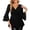Black, variant on Womens Dressy Sparkly Party Peplum Tops 3/4 Bell Sleeve Ruffles Elegant Evening Mesh Flowy Blouses Red