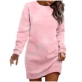 thumbnail image 2 of BLTIBY Christmas Sweatshirt Dress for Women Xmas Print Winter Fall Round Neck Soft Casual Fashion Long Sleeve Pullover Dresses Outfits 2024 Trendy Pink 4 XXL, 2 of 3