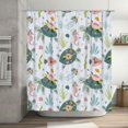thumbnail image 5 of Rateoe Turtle and Sea Life Shower Curtain - Fancy Bathroom Shower Curtain Sets - Waterproof Shower Curtain with Hooks with 12 Plastic Hooks 72x72 Inches, 5 of 5