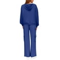 thumbnail image 4 of 2 Piece Sets for Women Lounge Hoodie Sweatsuit Sets Long Sleeve Sweatshirt Cargo Pants Matching Set Travel Outfits Royal Blue L, 4 of 5