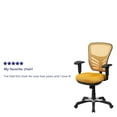 thumbnail image 2 of Mid-Back Yellow-Orange Mesh Multifunction Executive Swivel Chair with Adjustable Arms, 2 of 9