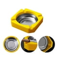 thumbnail image 5 of KUMHONW Portable Ash Tray for Cigarettes and Cigar Square Stainless Steel Tabletop Ashtray Ash Container Cigarette-Ashtray Ash Holder for Smokers Yellow, 5 of 9
