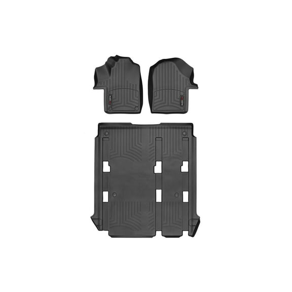 WeatherTech Custom Fit FloorLiners compatible with 2016-2023 Mercedes Metris - Complete Set (1st Row, 1-Piece 2nd/3rd Row), Black