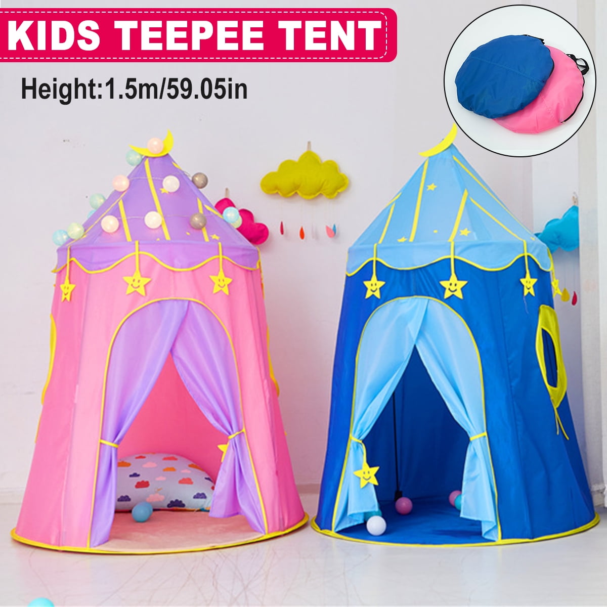 Details about   Kids Tent Toy Prince Playhouse Toddler Play House Castle Tent for Boys and Girls 