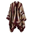 thumbnail image 2 of MERIGLARE Poncho Élégant Dégradé pour Femmes, Cardigan Rouge, 2 of 5