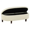 thumbnail image 2 of Jaycee Banc de Rangement 60 Pouces en Tissu Blanc Lin, 2 of 12