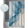 thumbnail image 3 of Abstract Marble Shower Curtain Set ，Waterproof Fabric Shower Curtains Blue Gold Gradient Watercolor Texture Art Shower Curtains for Bathroom,Bathroom Decor 36"x72", 3 of 6