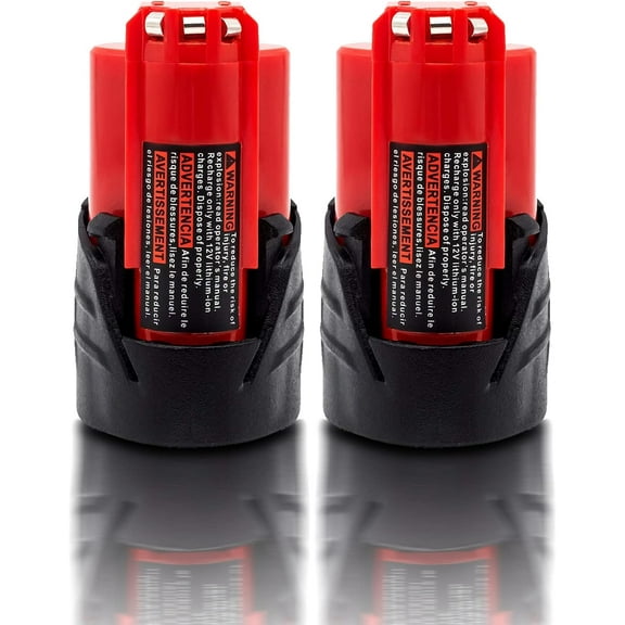 Battery Replacement for Milwaukee 12v Batteries 3.0 ah Lithium Compatible with Milwaukee 12 Volt Cordless Power Tools 2 Pack 48-11-2411 48-11-2440 48-11-2420 48-11-2401 48-11-2425