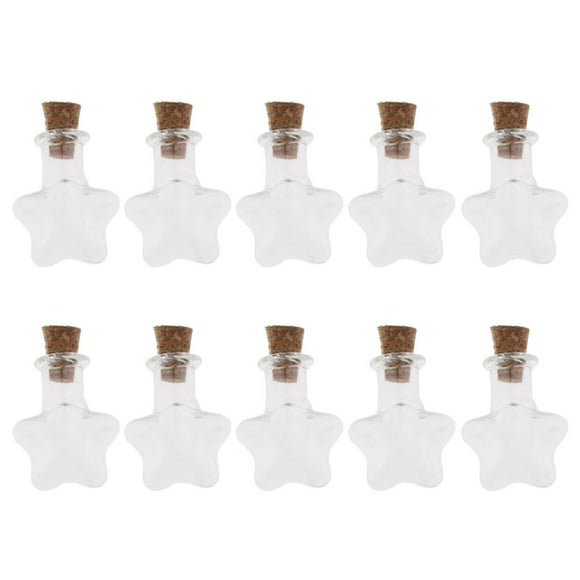 10pcs Botellas de vidrio pequeñas jinwen 2ml transparentes con Corchos