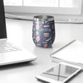 thumbnail image 3 of Modern 12oz Stainless Steel Insulated Wine Tumbler with Lid and Straw – Double Wall Vacuum Mug for Hot & Cold Drinks, 304 Steel Interior, Sweat-Free Design, 3 of 5