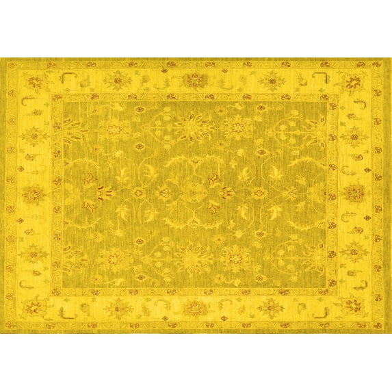 Ahgly Company Indoor Rectangle Persian Yellow Traditional Area Rugs, 7' x 10'