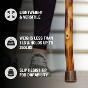 Brazos Rustic Wood Walking Stick, Hickory, Traditional Style Handle, for Men & Women, 55