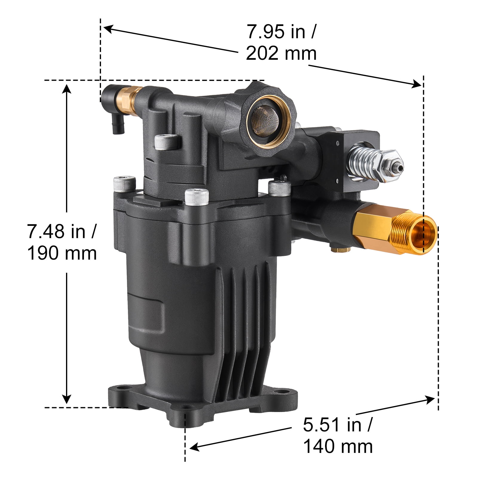 VEVOR Pressure Washer Pump, 3/4" Shaft Horizontal, 3500 PSI, 2.5GPM, Replacement Power Washer Pumps Kit with 5 Nozzles, Hardware and Siphon Tube, Compatible with Simpson, Honda, Troy-Bilt, Generac