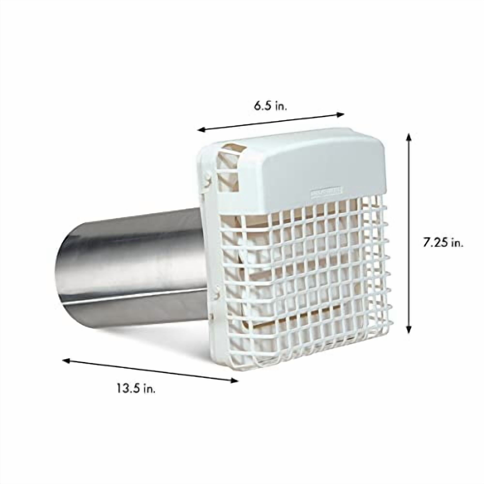 Dundas Jafine Prograde Dryer Vent Hood With Pest Guard - 4 In, White