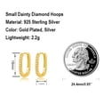 thumbnail image 3 of 925 Sterling Silver Gold Diamond Hoop Earrings for Women Teens, Hypoallergenic Small Dainty CZ Square Huggies Paperclip Earring, U Hoop Earrings Minimalist, 3 of 5