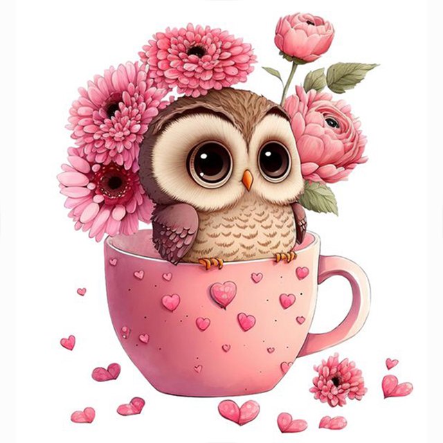 Diamond Painting 5D DIY Full Round Drill Flower Owl Kit Decoración del hogar (B6178) Hugtrwg Para estrenar