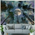thumbnail image 4 of Creowell  Trippy Moon Forest Ceiling Tapestry for Bedroom Aesthetic, Cool Psychedelic Trees Starry Night Galaxy Sky Tapestry Wall Hanging, Tapestries College Dorm Home Decor 40x30inch, 4 of 6