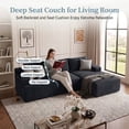 thumbnail image 5 of 96" L-Shaped Sectional Couches for Living Room, Modular Cloud Couch with Chaise, Corduroy Deep Seat Boneless Sofa, No Assembly, Dark Gray, 5 of 7