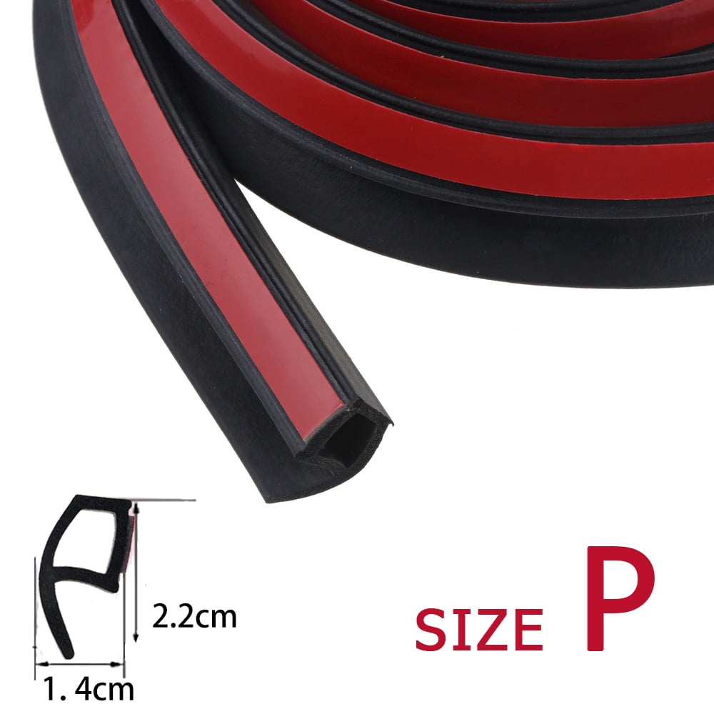 Small D 2M D-Shape Sealing Strip for Car Window Doors Engine Cover Back Box D-Type Adhesive Noise Insulation Car Door Edge Trim Rubber Seal Strips Waterproof Weatherstrip 